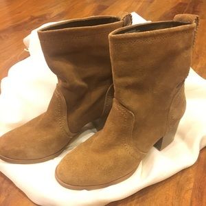 White Mountain Tan Suede Slouch Booties